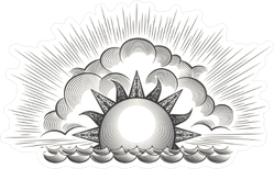 Engraving Sunrise Sticker