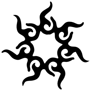 Sun With 7 Sided Star Sticker